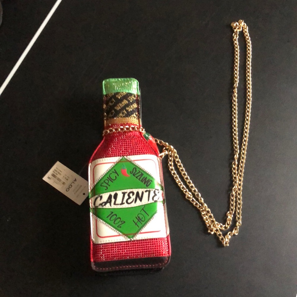 ALDO SPICYRAZZLE CRYSTAL HOT SAUCE CROSSBODY BAG
